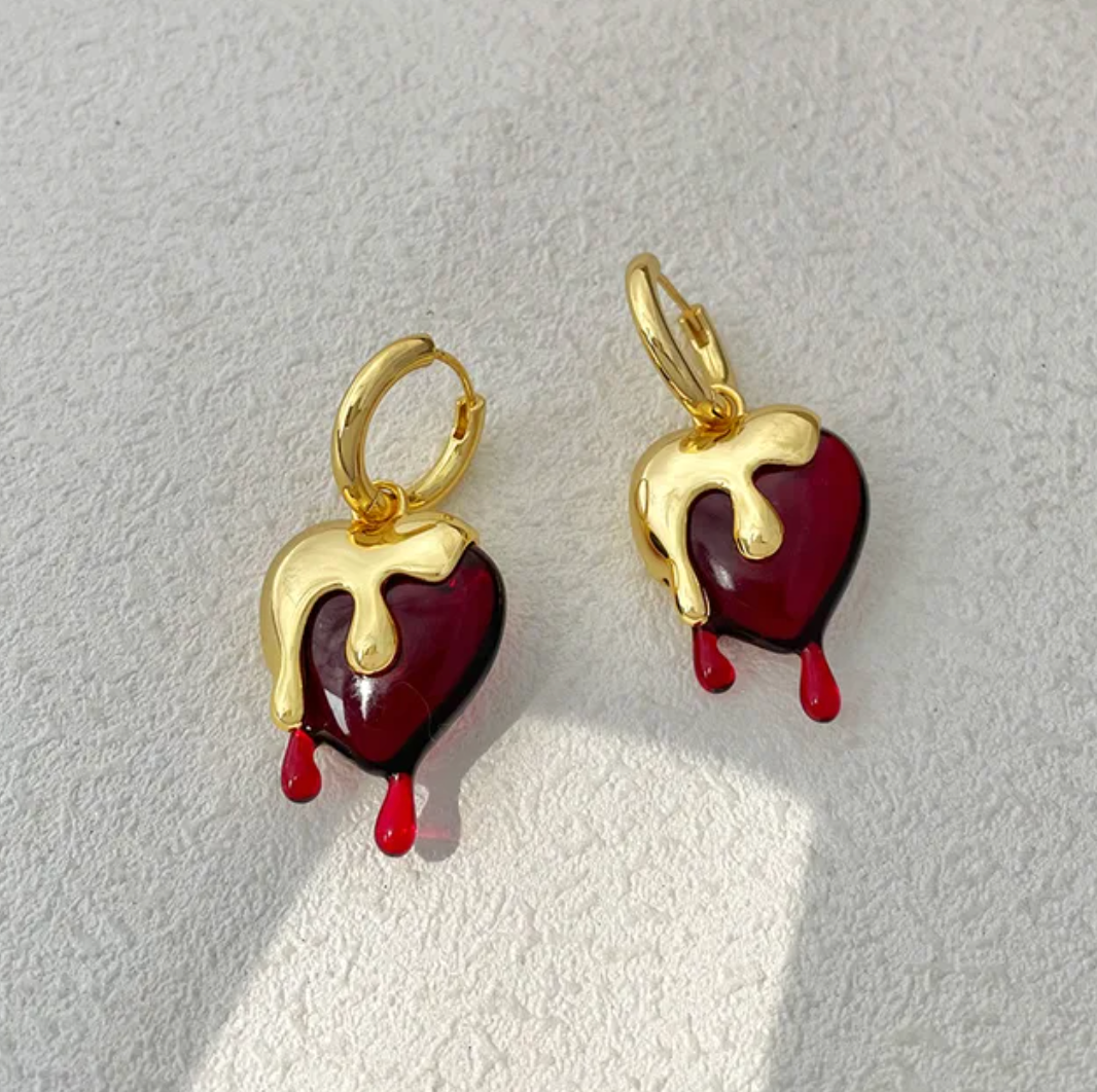 Small Cherry-Shaped Earrings in 18K Gold Plating