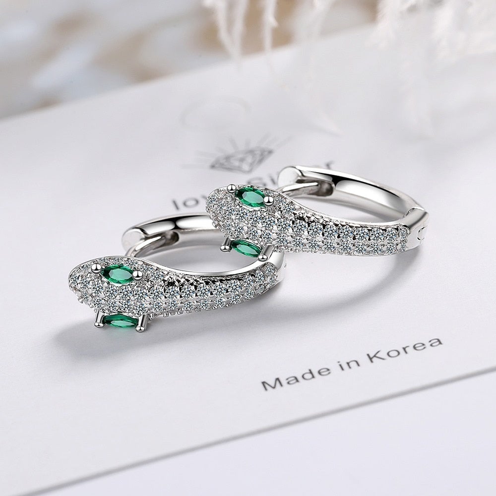 925 sterling silver snake earrings