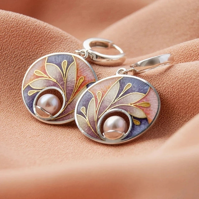 Vintage-style acrylic pearl earrings