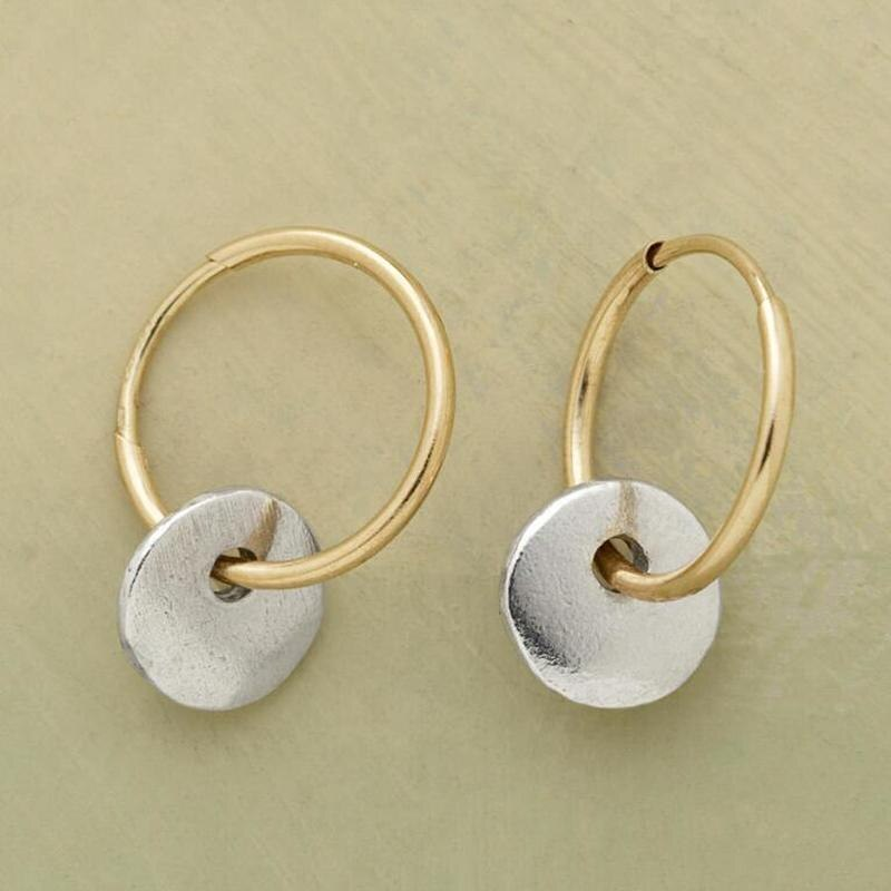 Gold and silver vintage-style earring