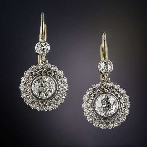 Vintage-style mandala earrings with cubic zirconia
