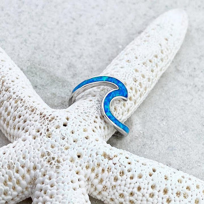 Wave Ring in Opal and Silver