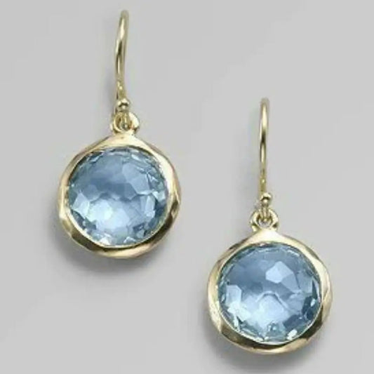Vintage-style earrings with light blue crystals