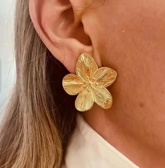 Precious Flower Earrings in 18K Gold Plating