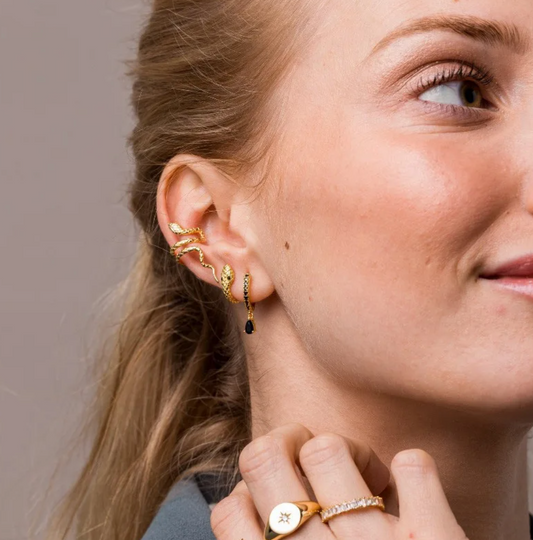 Set of Snake Earrings in 18K Gold Plating