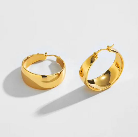Party Hoop Earrings in 18K Gold Plating