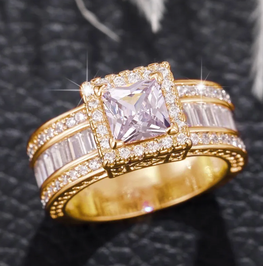 Luxury Crystal Ring in 18K Gold Plating