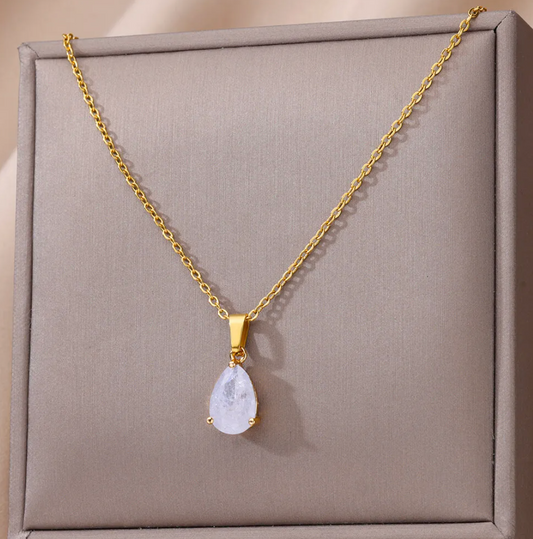 Choker with Zodiac Quartz Crystal Stone in 18K Gold Plating