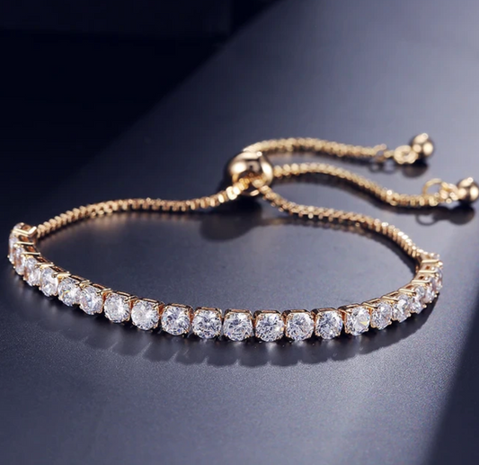 18K Gold Plated Bracelet Full of Strass