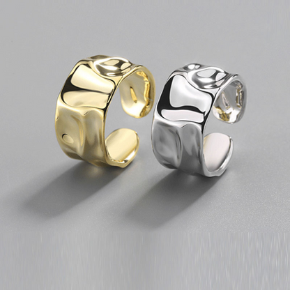 Asymmetric Wide 925 Silver Ring