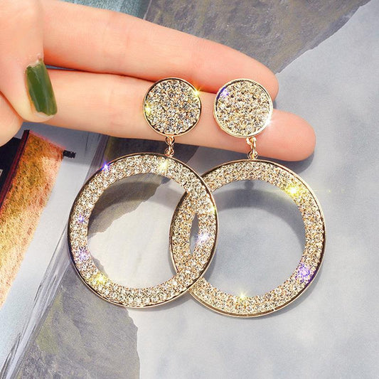 Gold and silver cubic zirconia earrings