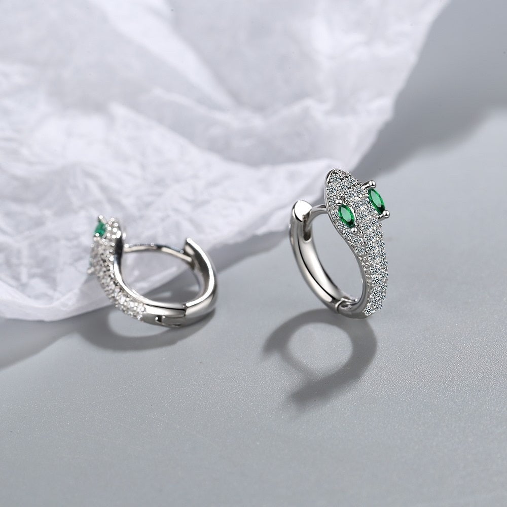 925 sterling silver snake earrings