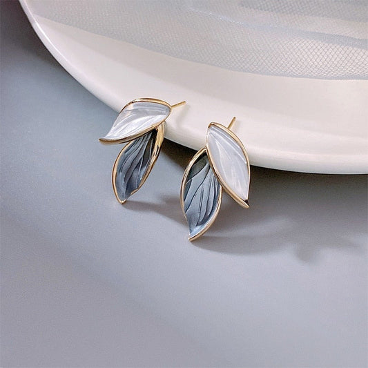 Luxury Lucky Wings earrings with hand-painted enamel