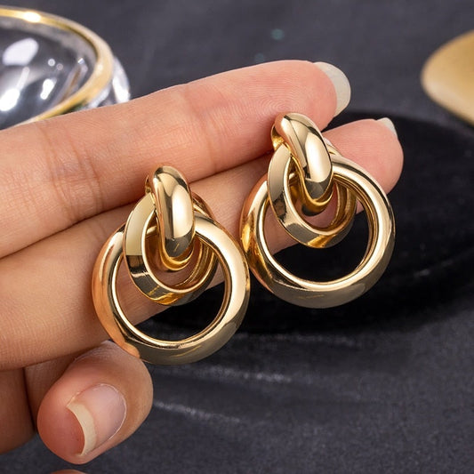 Gold-plated luxury earrings