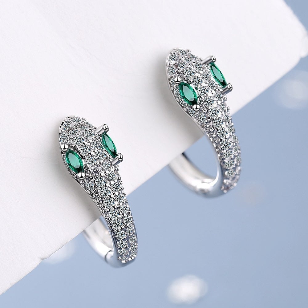 925 sterling silver snake earrings