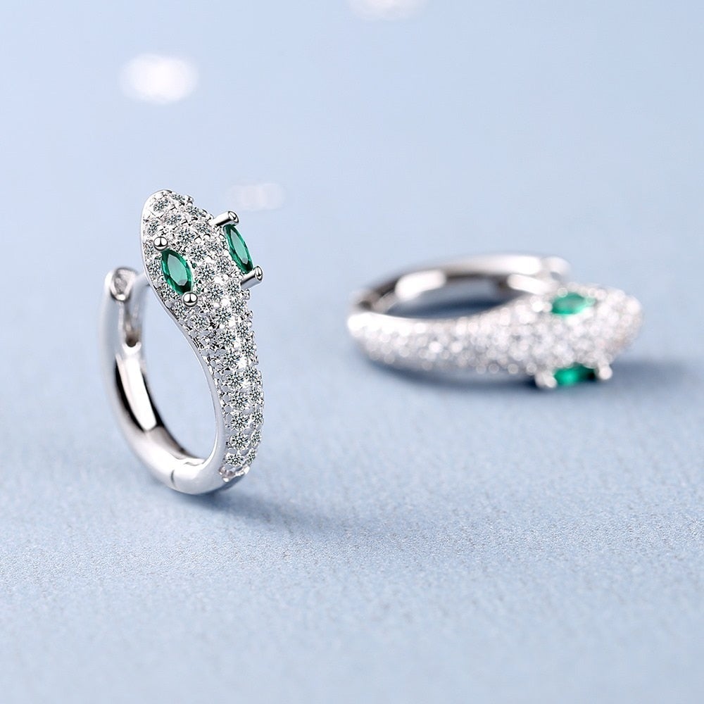 925 sterling silver snake earrings