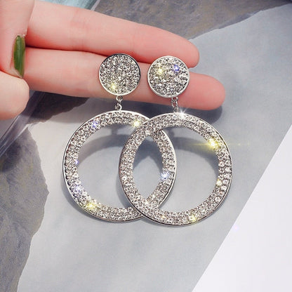 Gold and silver cubic zirconia earrings