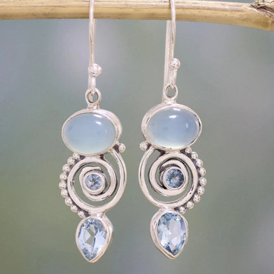 Moonstone earrings in silver