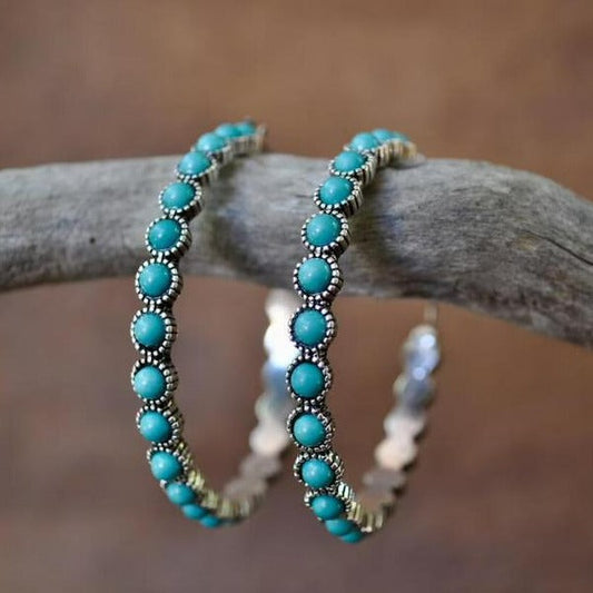 Vintage Turquoise Circle Earrings
