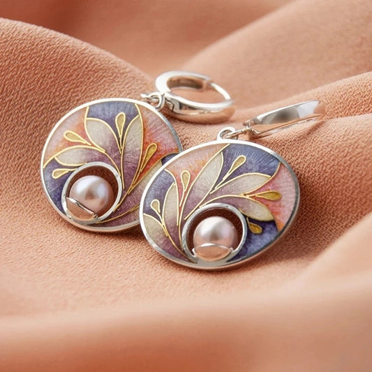 Vintage-style acrylic pearl earrings