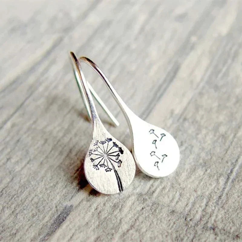 Vintage-style flower earrings in 925 sterling silver