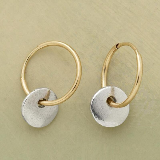 Gold and silver vintage-style earring
