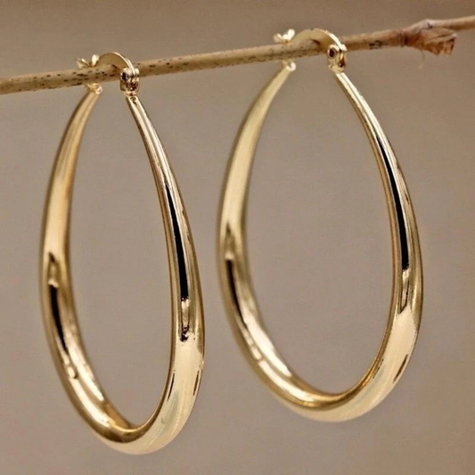 Vintage gold-plated hoop earrings