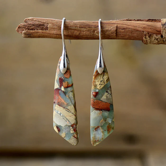 Vintage-style earrings with natural stones