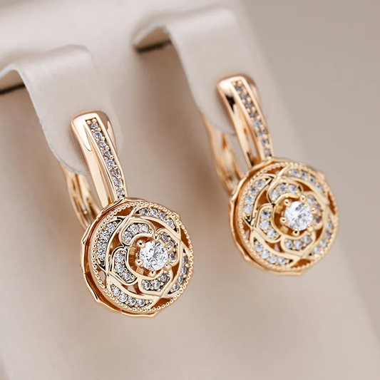 Elegant round cubic zirconia earrings