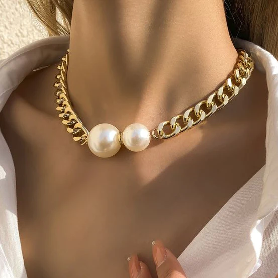 Elegant double pearl necklace