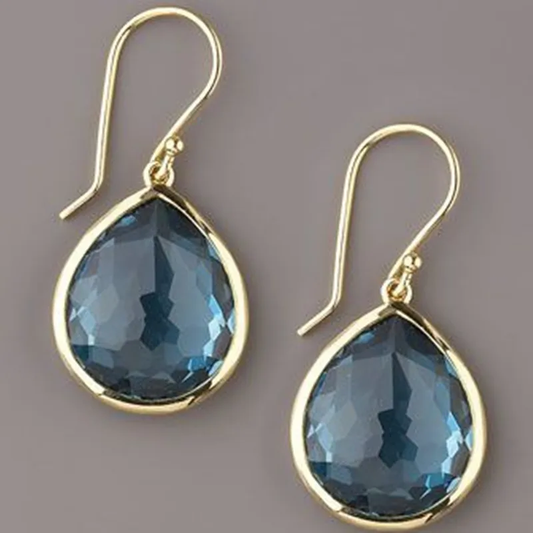 Vintage-style earrings with blue crystals