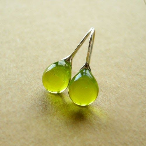 Olive Crystal Vintage Earrings