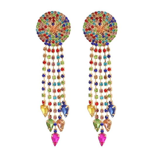 Vintage Multicolour Hanging Mandala Earrings