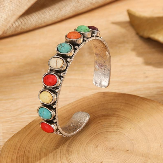 Multicolour silver vintage bracelet