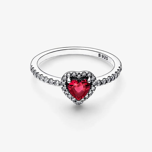 Ruby Heart Ring in 925 Silver